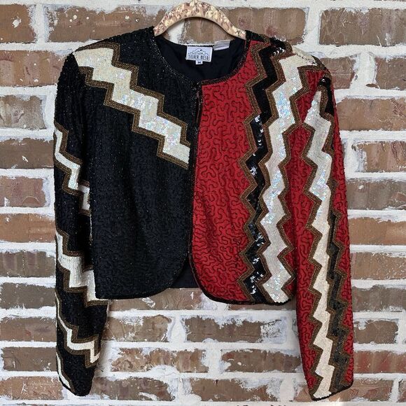 Silver Mesa‎ Western Show Jacket Halter Riding Silk Size M Sequins Multicolor - Picture 1 of 12
